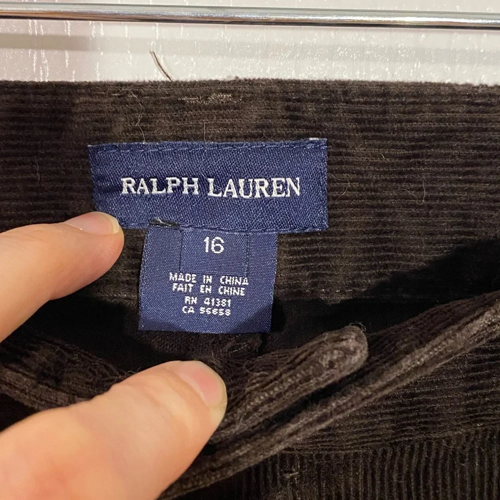 Ralph Lauren Corduroy Moto Zip Pants Brown Girl’s Size 16